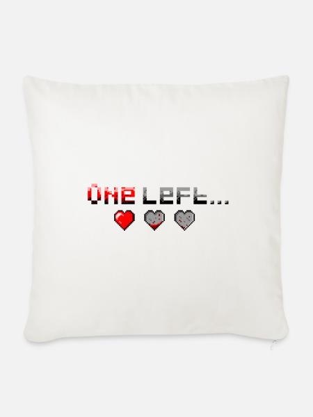 Pixel Art One Heart Left - Sofakissenbezug 45 x 45 cm - Naturweiß