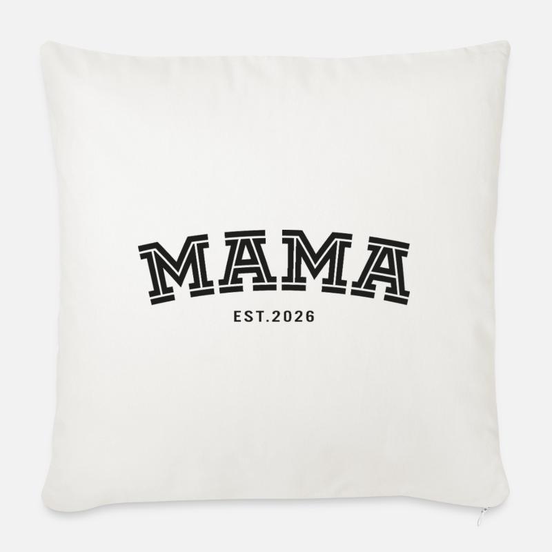 Mama geest. 2026 - Sofakissenbezug 45 x 45 cm - Naturweiß