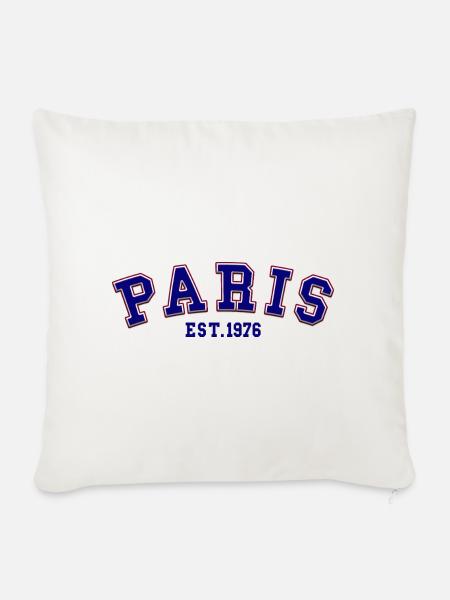 Paris gegründet 1976 - Sofakissenbezug 45 x 45 cm - Naturweiß