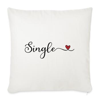 Single handgeschriebener Schriftzug mit Herz - Sofakissenbezug 45 x 45 cm - Naturweiß  - Vorne
