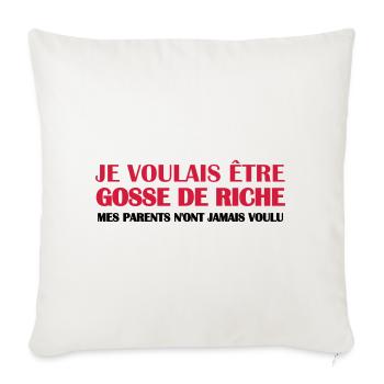 Gosse de riche - Housse de coussin décorative 45 x 45 cm - blanc nature - Devant
