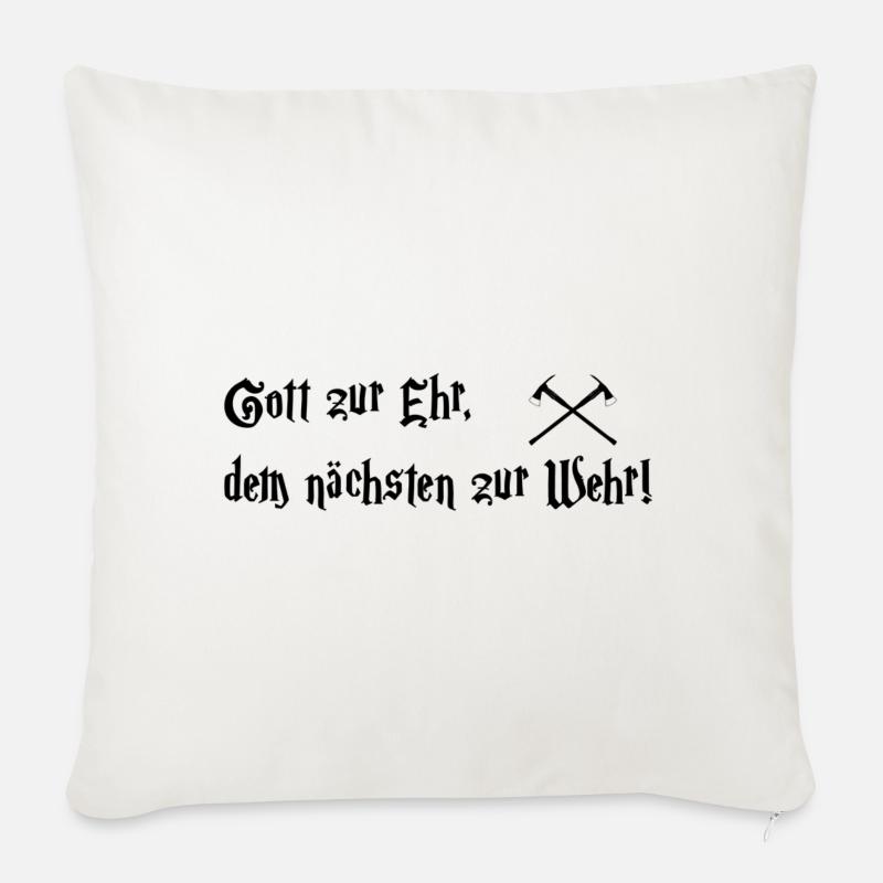 Feuerwehr Gott zur Ehr dem nächsten zur Wehr - Sofakissenbezug 45 x 45 cm - Naturweiß