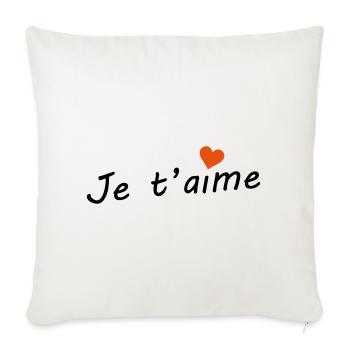 Je t'aime  - Housse de coussin décorative 45 x 45 cm - blanc nature - Devant