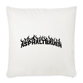 Asphaltbauer - Sofakissenbezug 45 x 45 cm - Naturweiß  - Vorne