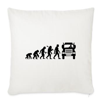 Retro LKW Fahrer Evolution Für Fernfahrer - Sofakissenbezug 45 x 45 cm - Naturweiß  - Vorne