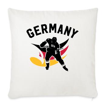 GERMANY EISHOCKEY STÜRMER MIT ADLER - Sofakissenbezug 45 x 45 cm - Naturweiß  - Vorne