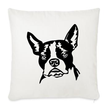 Boston Terrier - Sofakissenbezug 45 x 45 cm - Naturweiß  - Vorne