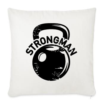 Kettlebell Strongman Fitness Poids Icône Logo - Housse de coussin décorative 45 x 45 cm - blanc nature - Devant