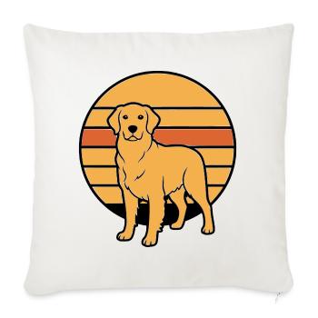 Dog Retriever Retro Sunset - Sofa pillowcase 17,3'' x 17,3'' (45 x 45 cm) - natural white - Front