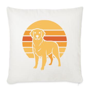 Dog Retro Sunset Flat Icon - Sofa pillowcase 17,3'' x 17,3'' (45 x 45 cm) - natural white - Front