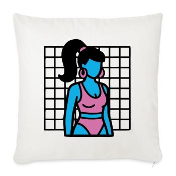 Fitness Girl Vaporwave des années 90 - Housse de coussin décorative 45 x 45 cm - blanc nature - Devant