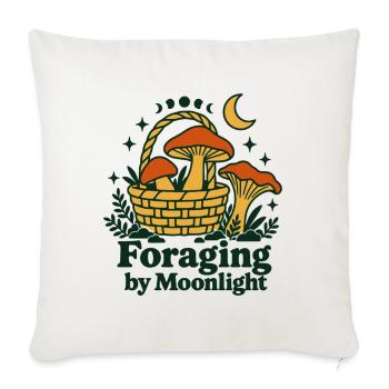Nahrungssuche im Mondlicht – Goblincore-Pilze - Sofakissenbezug 45 x 45 cm - Naturweiß  - Vorne