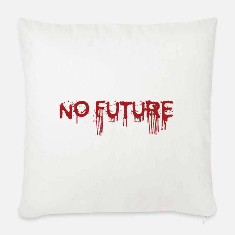 NO FUTURE - Sofa pillowcase 17,3'' x 17,3'' (45 x 45 cm) - natural white