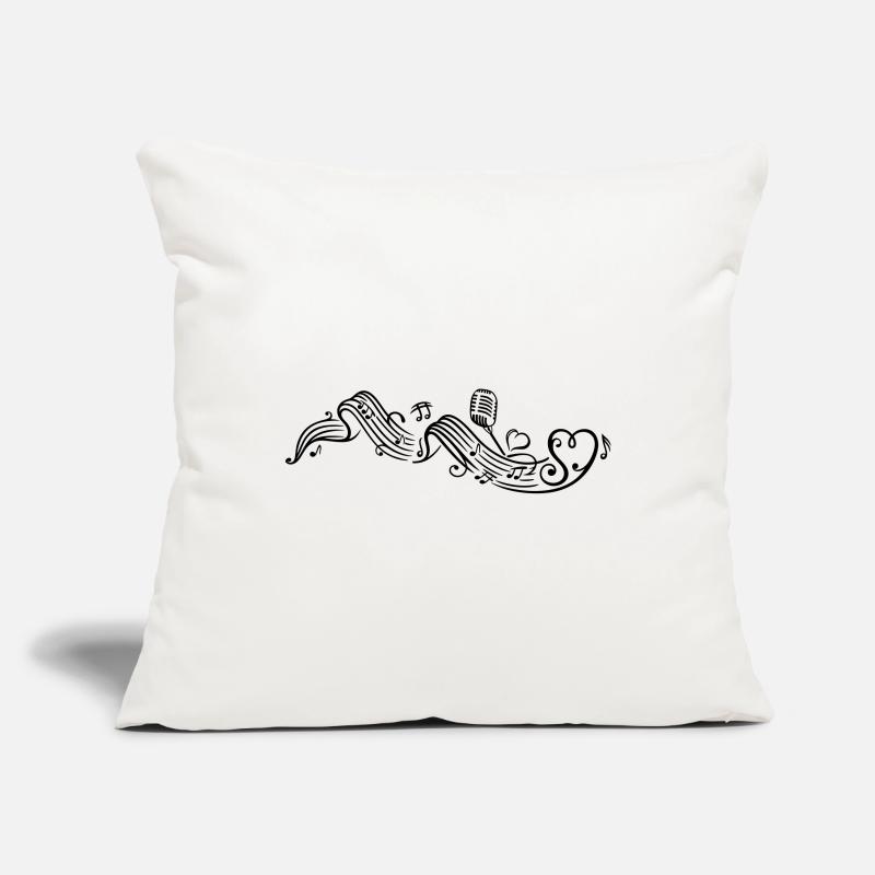 Notenblatt mit microphon, music, notes, clef Housse de coussin décorative 45 x 45 cm