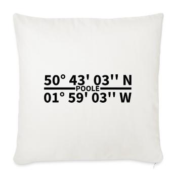 Poole Koordinaten - Sofakissenbezug 45 x 45 cm - Naturweiß  - Vorne