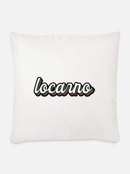Locarno Regenbogen Script - Sofakissenbezug 45 x 45 cm - Naturweiß