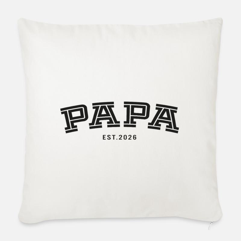 Papa Est. 2026 - Sofakissenbezug 45 x 45 cm - Naturweiß