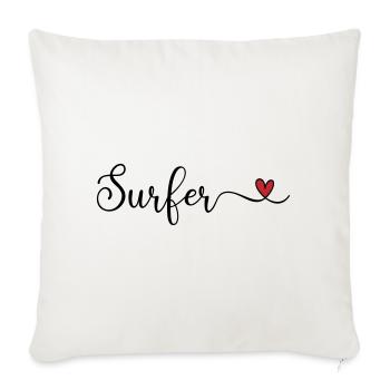 Surfer Heart - Sofakissenbezug 45 x 45 cm - Naturweiß  - Vorne