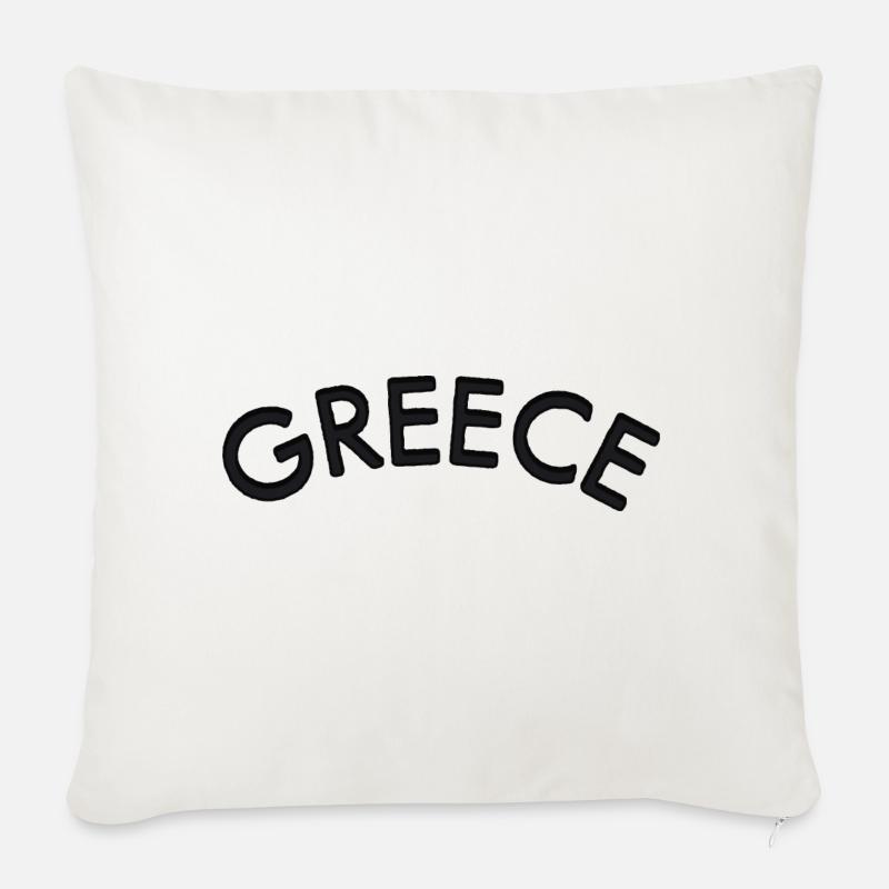Greece Curve Schriftzug - Sofakissenbezug 45 x 45 cm - Naturweiß