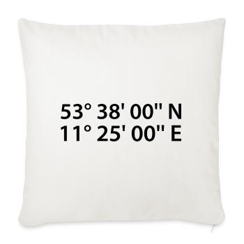 Schwerin Koordinaten - Sofakissenbezug 45 x 45 cm - Naturweiß  - Vorne