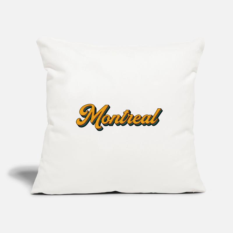 Montréal Retro Script Multicolore Shadow Housse de coussin décorative 45 x 45 cm