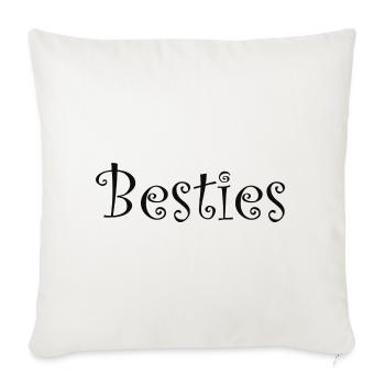 Besties quote - Sofa pillowcase 17,3'' x 17,3'' (45 x 45 cm) - natural white - Front