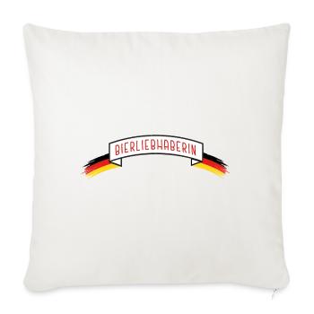 Amateur de bière avec drapeau DE - Housse de coussin décorative 45 x 45 cm - blanc nature - Devant