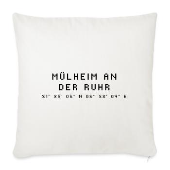 Mülheim an der Ruhr coordinates - Sofa pillowcase 17,3'' x 17,3'' (45 x 45 cm) - natural white - Front