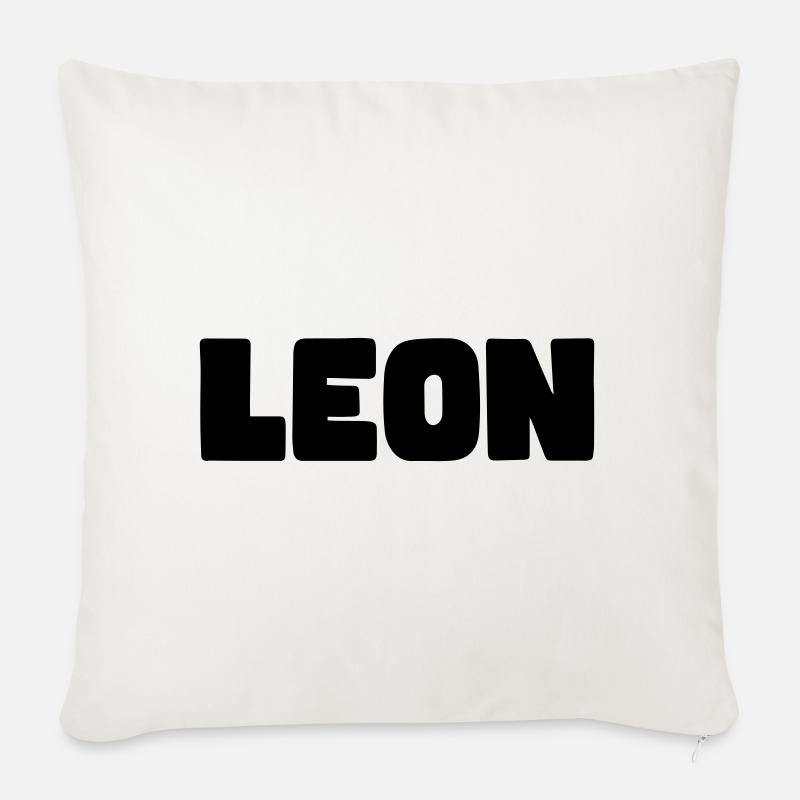 Leon Name - Sofakissenbezug 45 x 45 cm - Naturweiß 