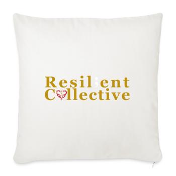 Logo du collectif résilient - Housse de coussin décorative 45 x 45 cm - blanc nature - Devant