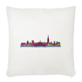 Bordeaux City Skyline Place de la Bourse Art - Sofakissenbezug 45 x 45 cm - Naturweiß  - Vorne