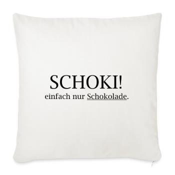 SCHOKI! Einfach Nur Schokolade - Sofakissenbezug 45 x 45 cm - Naturweiß  - Vorne