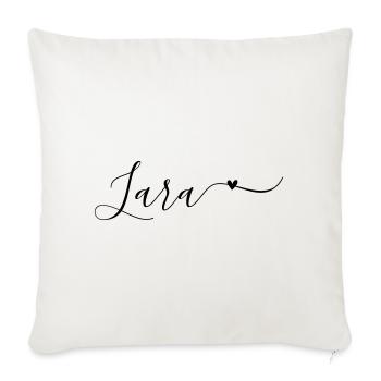 Prénom Lara Décoratif - Housse de coussin décorative 45 x 45 cm - blanc nature - Devant