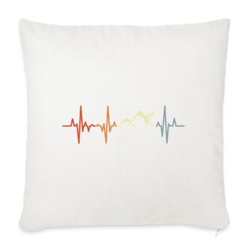 Mountain Biker Heart Line Vintage Look - Sofa pillowcase 17,3'' x 17,3'' (45 x 45 cm) - natural white - Front