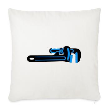 Pipe Wrench Tool Plumber - Sofa pillowcase 17,3'' x 17,3'' (45 x 45 cm) - natural white - Front