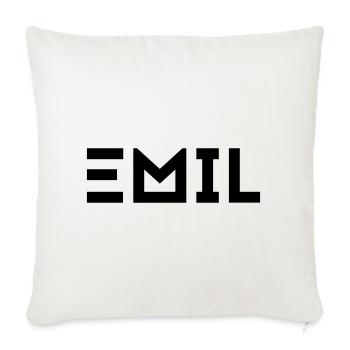 Prénom Emil - Housse de coussin décorative 45 x 45 cm - blanc nature - Devant