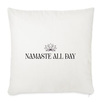 Namaste All Day Lotus - Méditation Bohème Yoga - Housse de coussin décorative 45 x 45 cm - blanc nature - Devant
