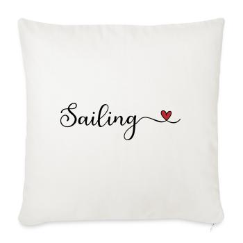 Sailing Heart Typography Gift - Sofa pillowcase 17,3'' x 17,3'' (45 x 45 cm) - natural white - Front