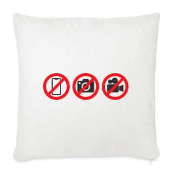 No Phone No Camera No Video Recording Sign Sticker - Sofa pillowcase 17,3'' x 17,3'' (45 x 45 cm) - natural white - Front