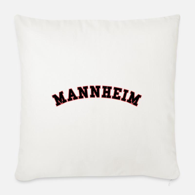 Manheim Arch Schriftzug - Sofakissenbezug 45 x 45 cm - Naturweiß