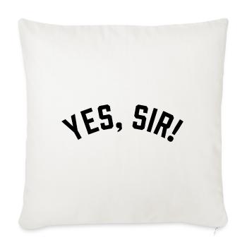 "Yes, sir!" college style black - Sofa pillowcase 17,3'' x 17,3'' (45 x 45 cm) - natural white - Front