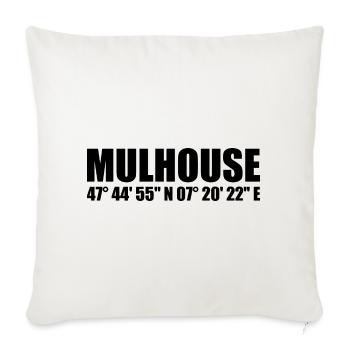 Coordonnées de Mulhouse - Housse de coussin décorative 45 x 45 cm - blanc nature - Devant