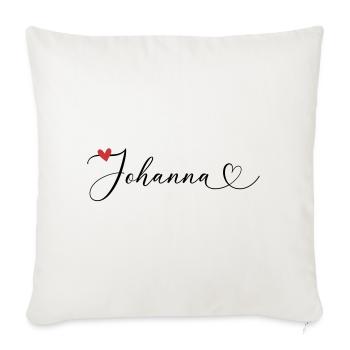 Johanna Last name First name Calligraphy heart - Sofa pillowcase 17,3'' x 17,3'' (45 x 45 cm) - natural white - Front