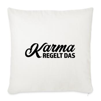 Karma regelt das Spruch T-Shirt - Sofakissenbezug 45 x 45 cm - Naturweiß  - Vorne