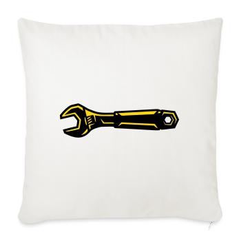 Tournevis mécanique d’outil à molette - Housse de coussin décorative 45 x 45 cm - blanc nature - Devant