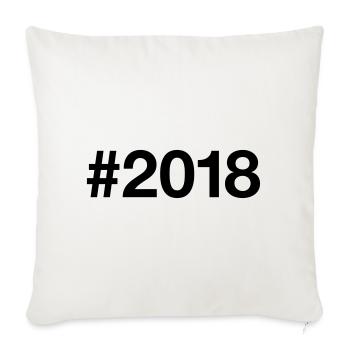8e anniversaire du millésime 2018 - Housse de coussin décorative 45 x 45 cm - blanc nature - Devant