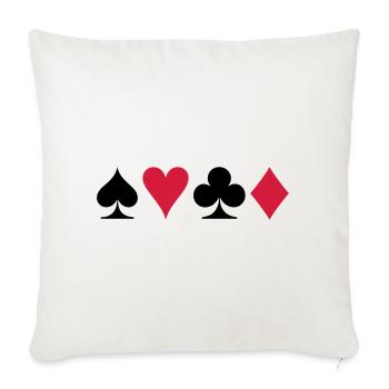 Poker - Jeu de cartes - Housse de coussin décorative 45 x 45 cm - blanc nature - Devant