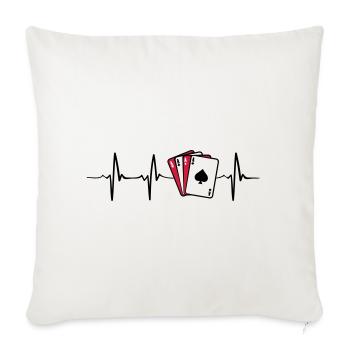 poker Heartbeat - Housse de coussin décorative 45 x 45 cm - blanc nature - Devant