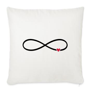 Infinity sign heart love gift - Sofa pillowcase 17,3'' x 17,3'' (45 x 45 cm) - natural white - Front