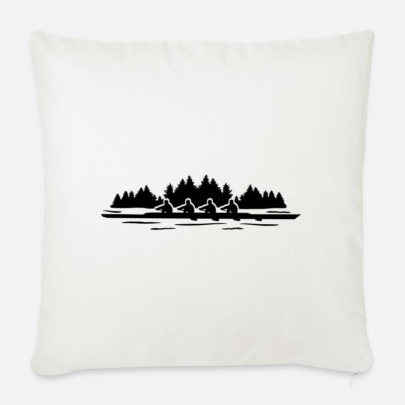 Rudern in Natur - Sofakissenbezug 45 x 45 cm - Naturweiß